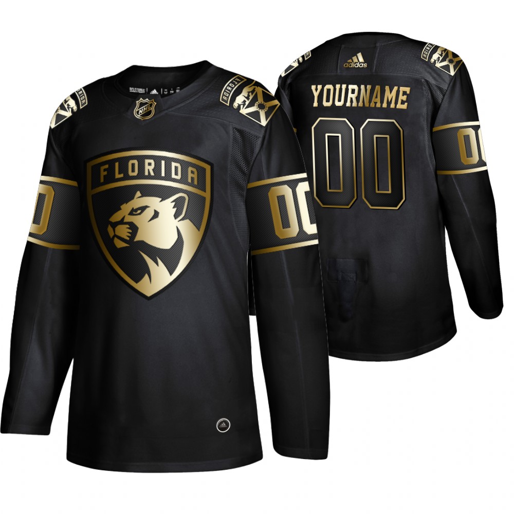 Adidas Panthers Custom Men 2019 Black Golden Edition Authentic Stitched NHL Jersey->customized nhl jersey->Custom Jersey